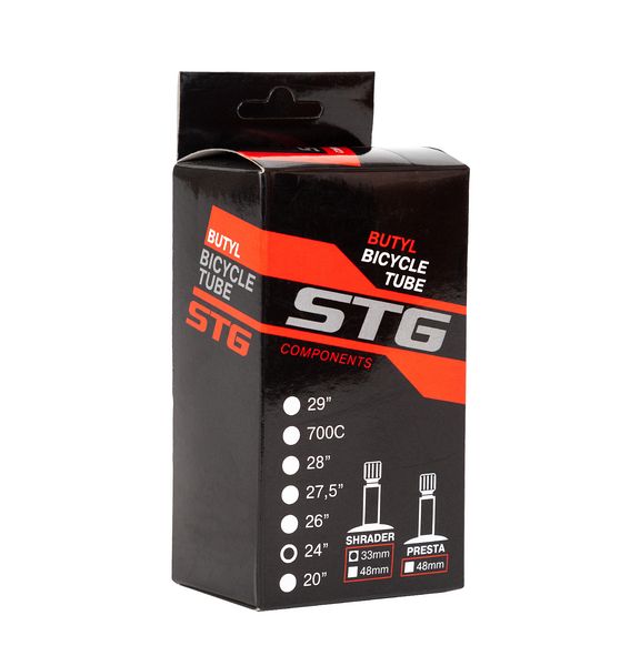 Камера велосипедная STG, бутил ,24Х1,95/2,125 ,автониппель 33мм (упак. коробка)