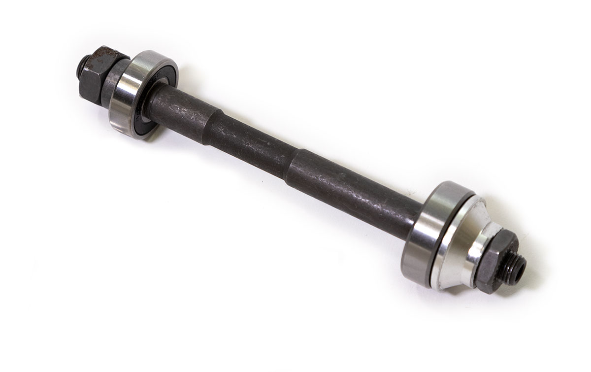 Ось задней втулки SF-AX07(R) под эксцентрик, 3/8 x 145мм, на промподшипниках, черная (5/150)