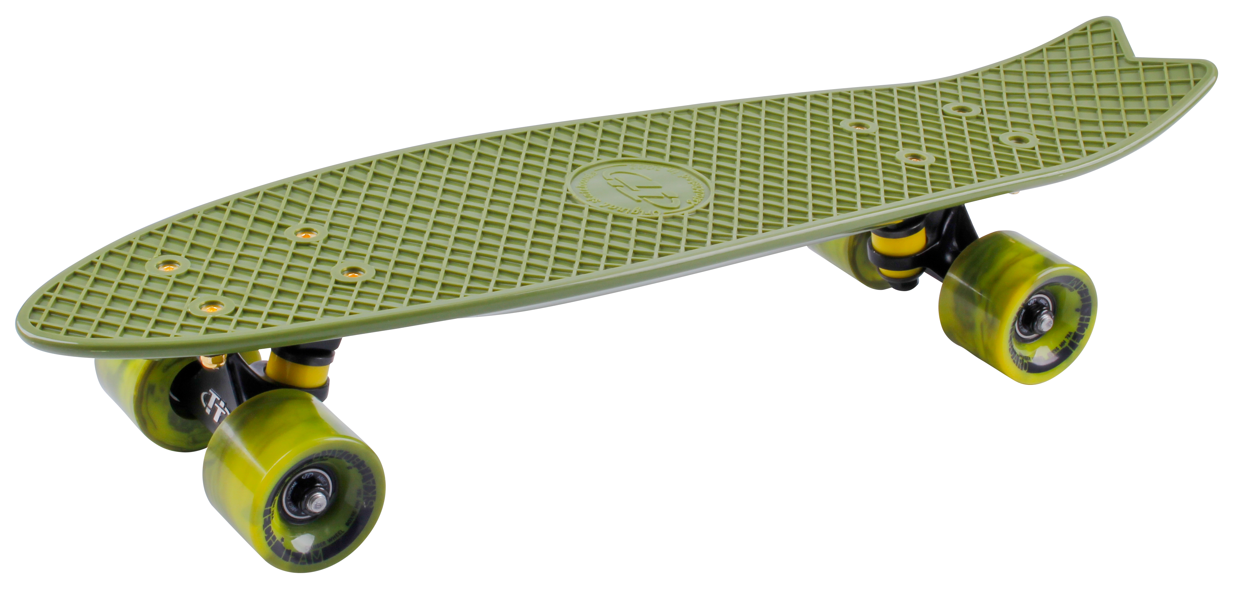 Скейтборд пластиковый Fishboard 23  dark green 1/4 TLS-406