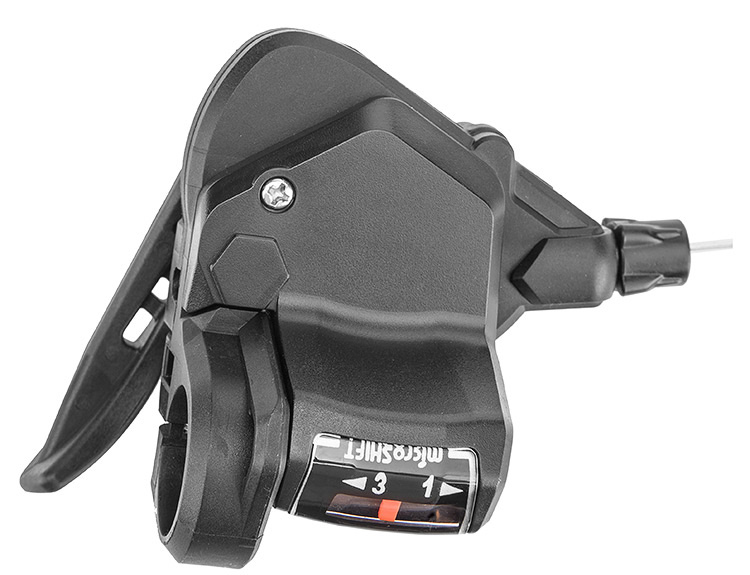 Шифтер/манетка левый Microshift TS38-3L 3-х скор. с тросом 1800 мм. - арт.: 590108