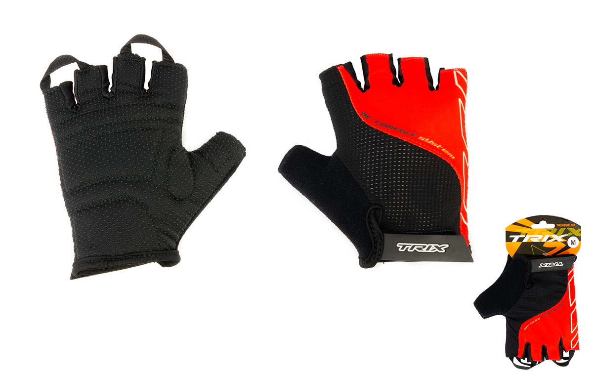 Перчатки TRIX nw  мужские, L, коротк. пальцы, гелев. вставки, дышащая лайкра/искусств. замша, черно-