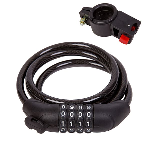 Замок-трос STG  102-705-В стальной, диам.8х120сm, кодовый