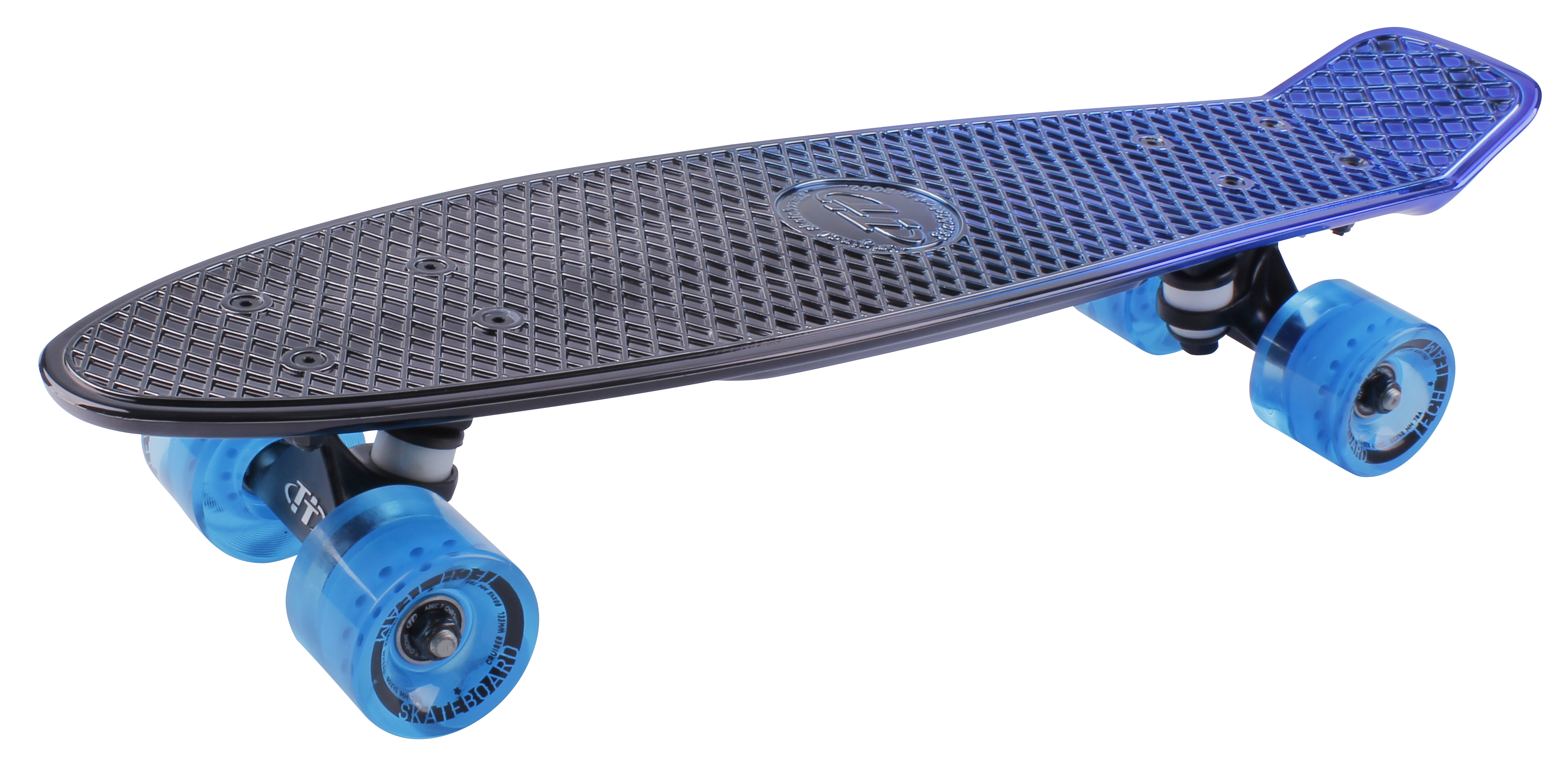 Скейтборд пластиковый Metallic 22 blue 1/4