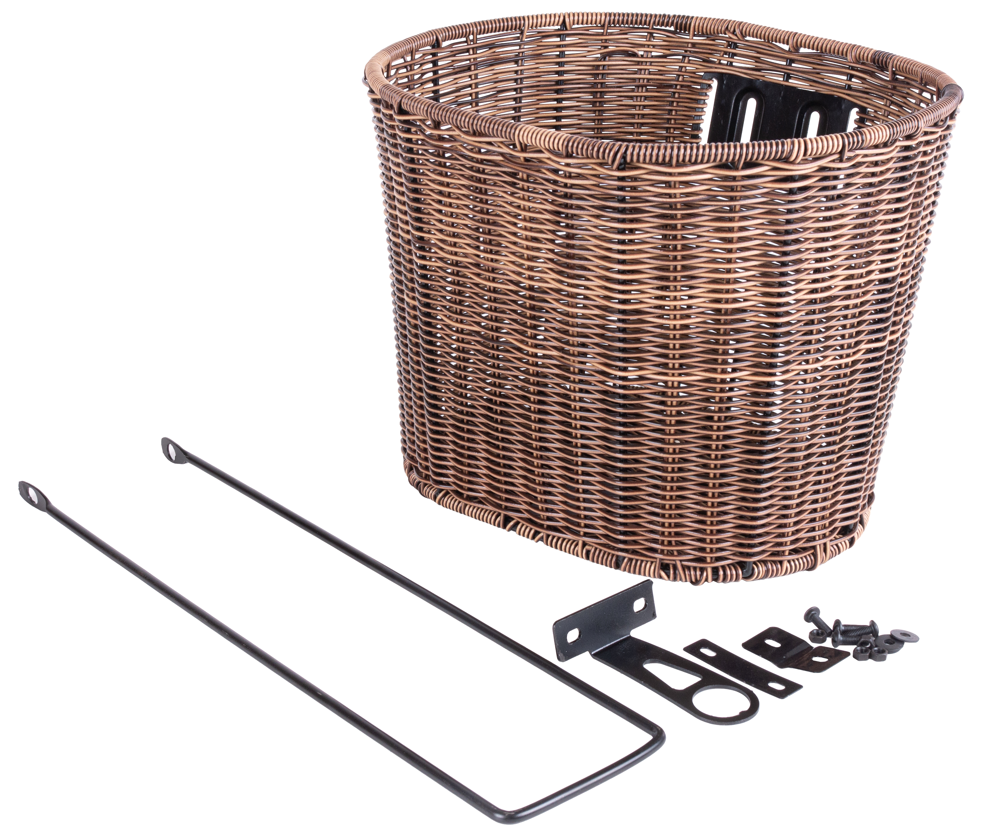 Корзина передняя на велосипед, ручное плетение, стальпластмасса, размер 35x25x26 см YD-119 YD-119