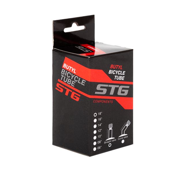 Камера велосипедная STG, бутил,18Х1,75 ,автониппель 33мм (упак. коробка)