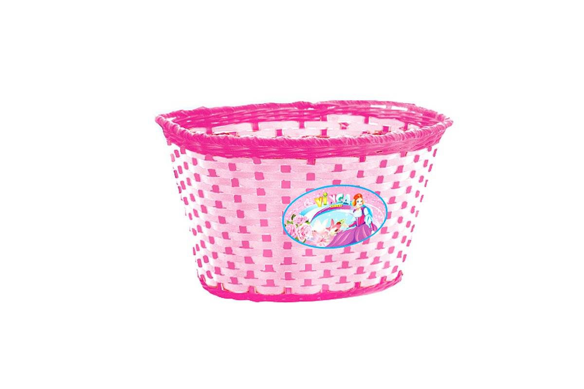 Корзина для детского велосипеда, розовая