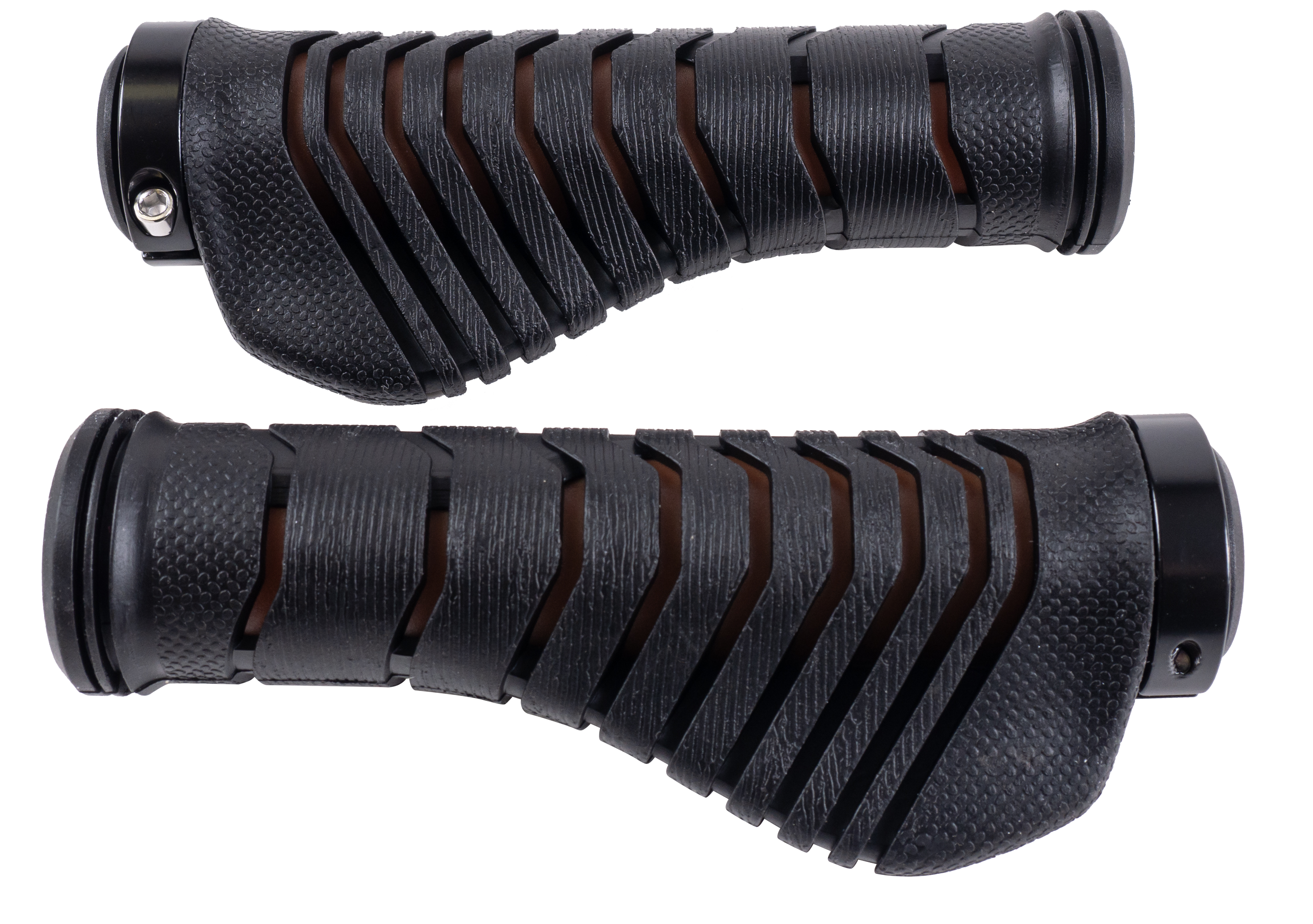 Грипсы эргономичные TPE с двумя кольцами фиксаторами 130 мм SZ-073