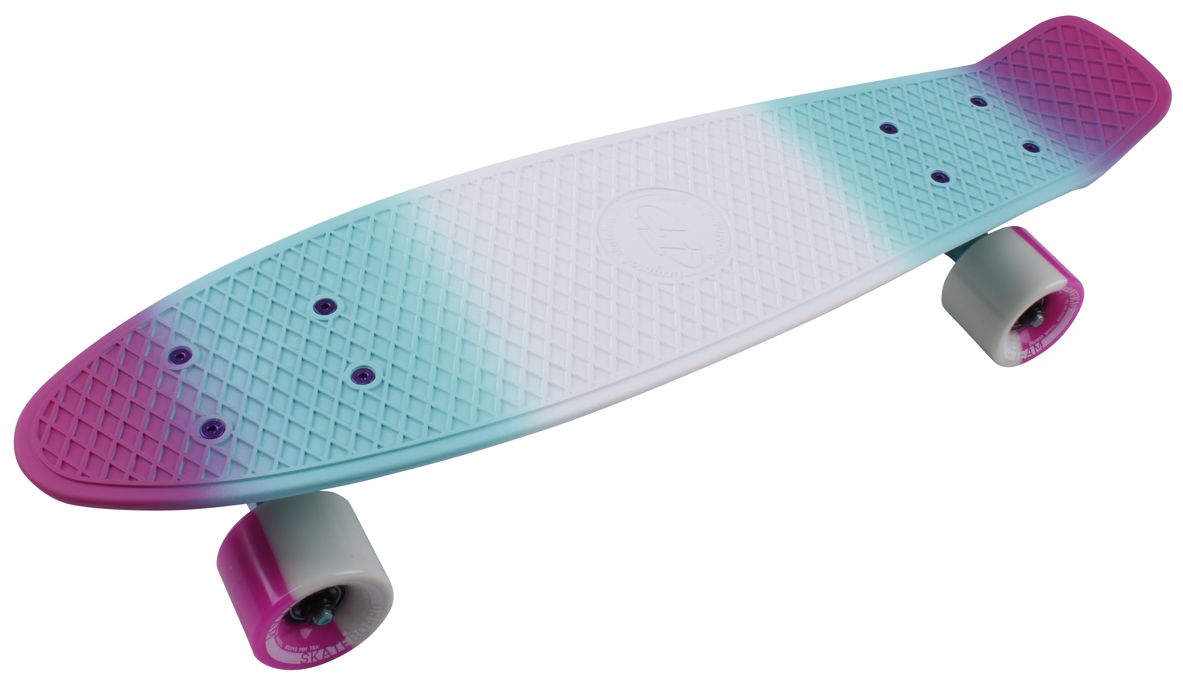 Скейтборд пластиковый Multicolor 22 pink/sea blue 1/4 TSL-401MP