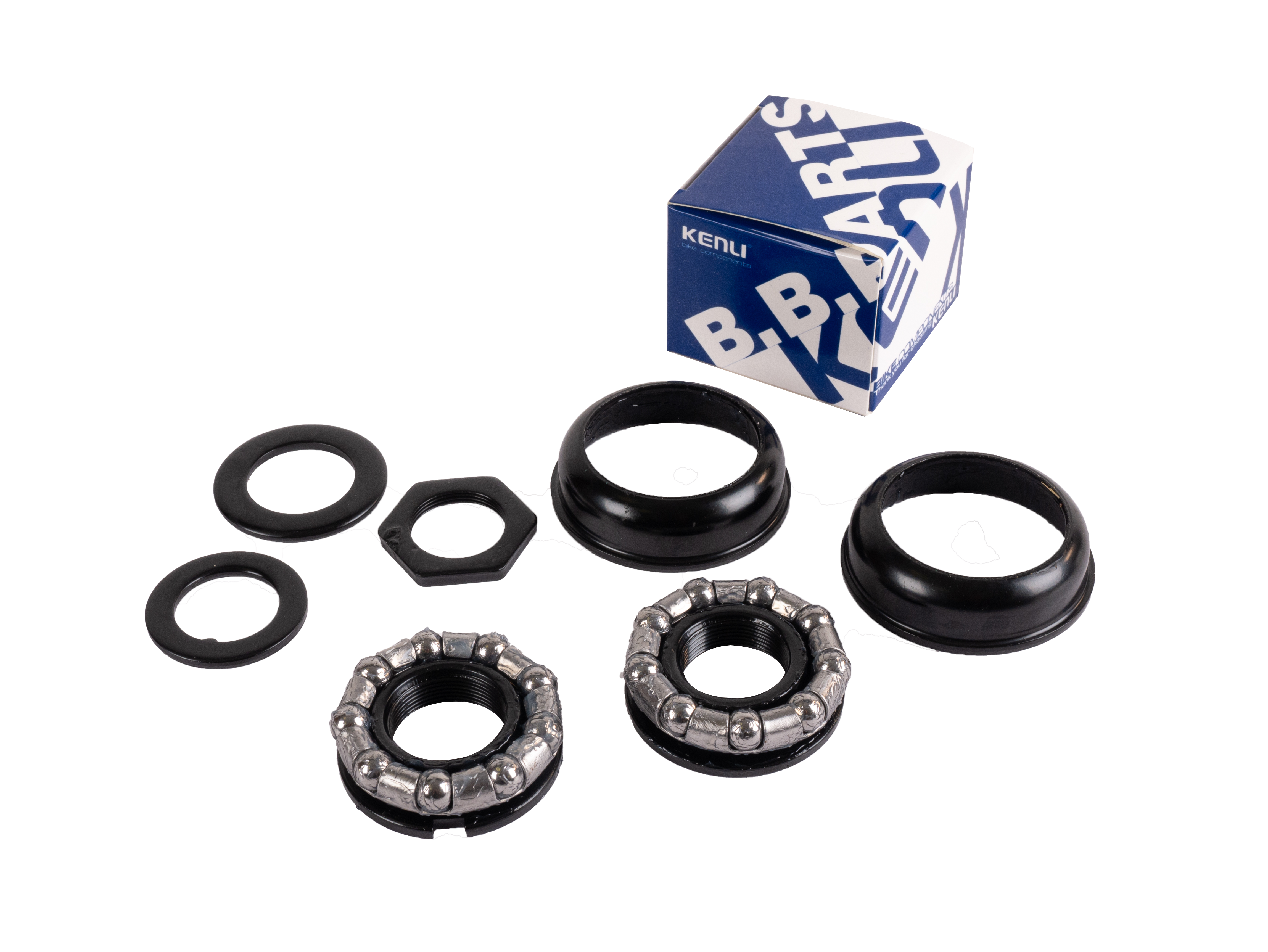 Каретка KL-B515 9 дет., резьба 24T L/R, с сепараторными подшипниками 5/16x9, сталь, цвет черный, KL-