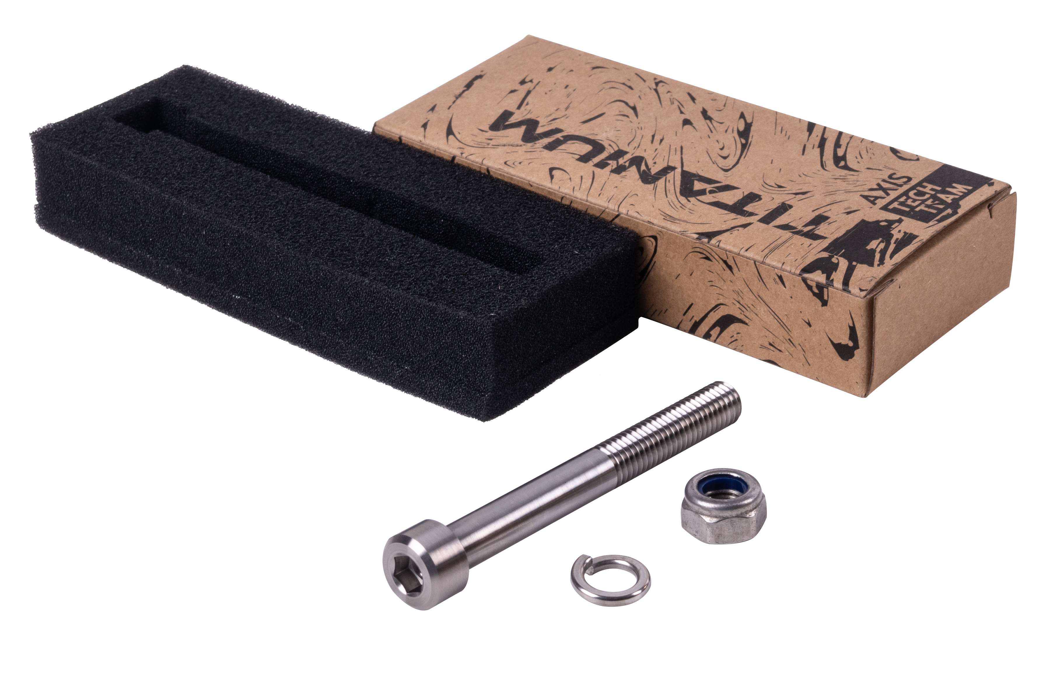 Болт М8х70 из титана  с гайкой и гровером