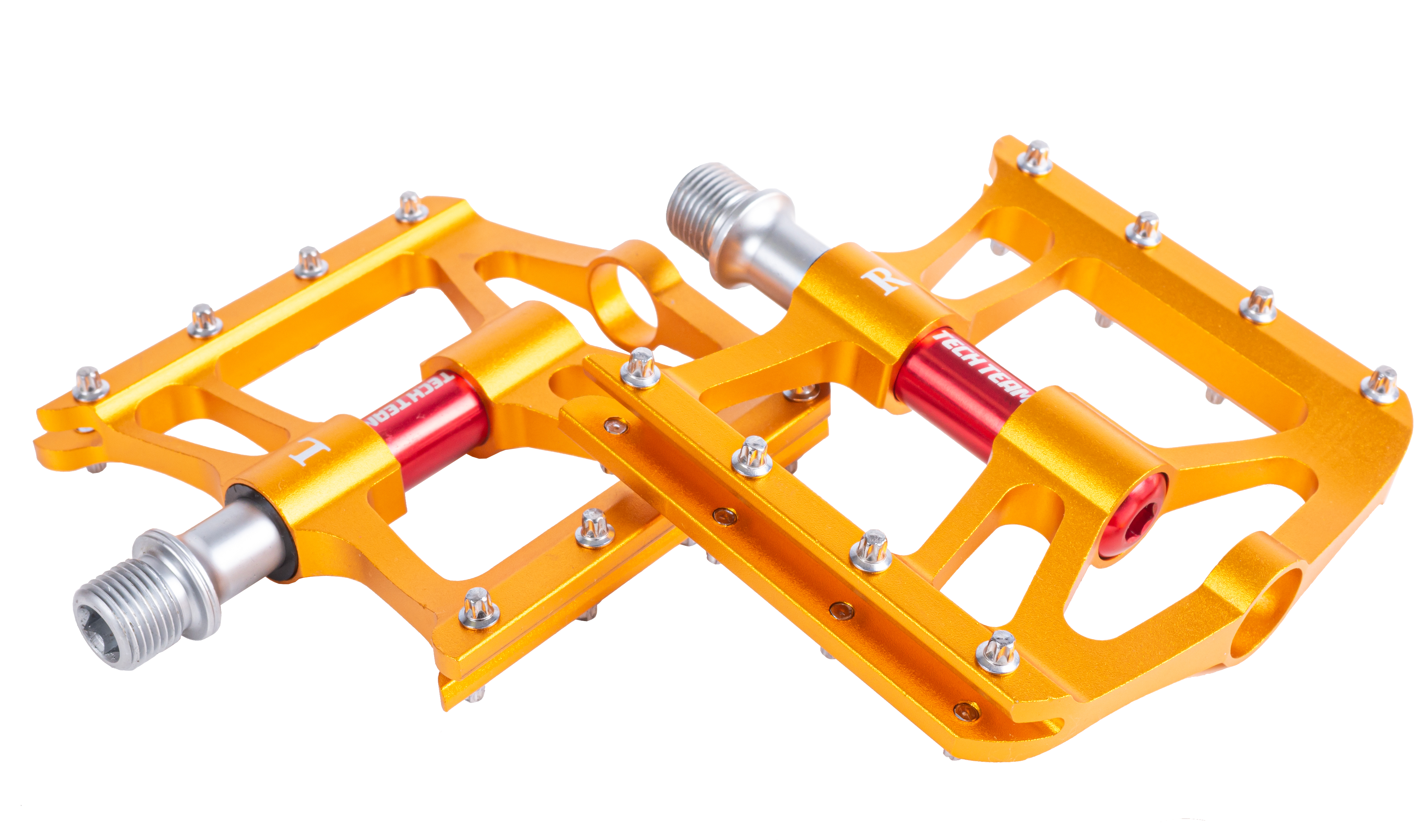 Педали алюм. фрез. со сьемными шипами, CrMo ось, 3 пром. подш., 9/16, 1/20 ALNC-1060 gold