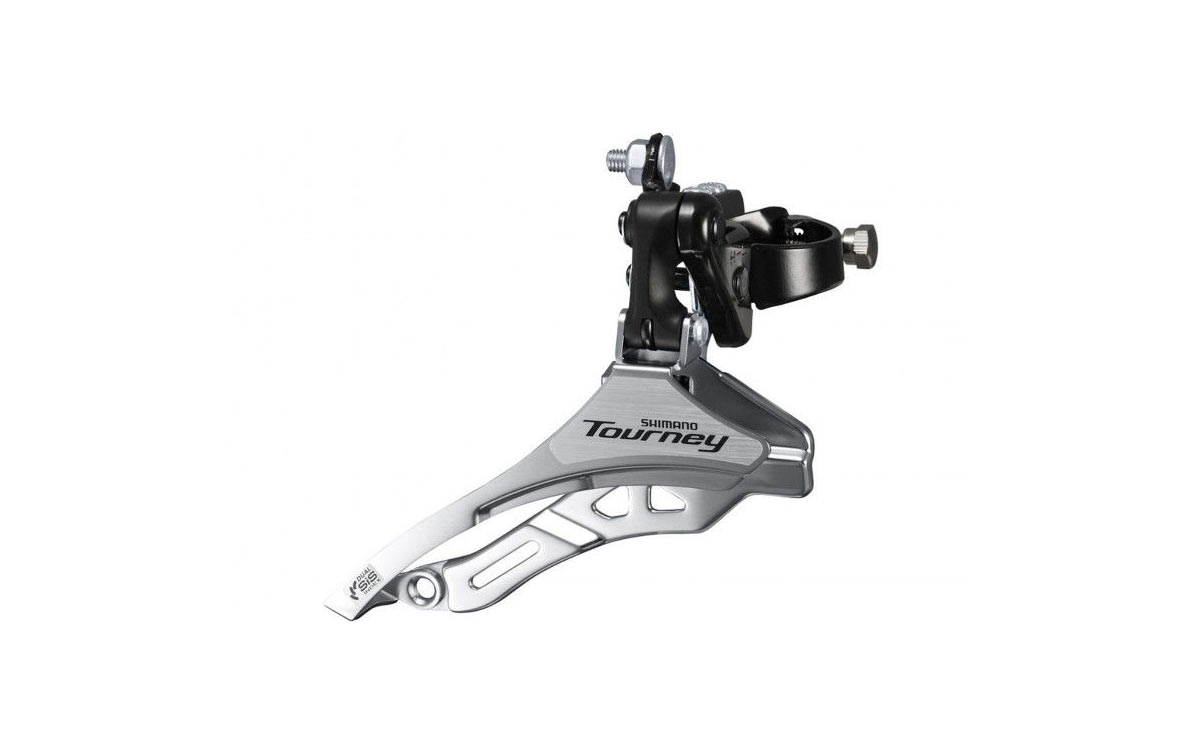 Переключатель передний Shimano Tourney, TY300, 3x6/7 скоростей, нижняя тяга, 42T, хомут 28.6мм, угол