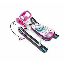 Снегокат Тимка (ВЫСОКИЙ) СПОРТ 1+ (БАБОЧКИ) рама белая высота руля 540 мм