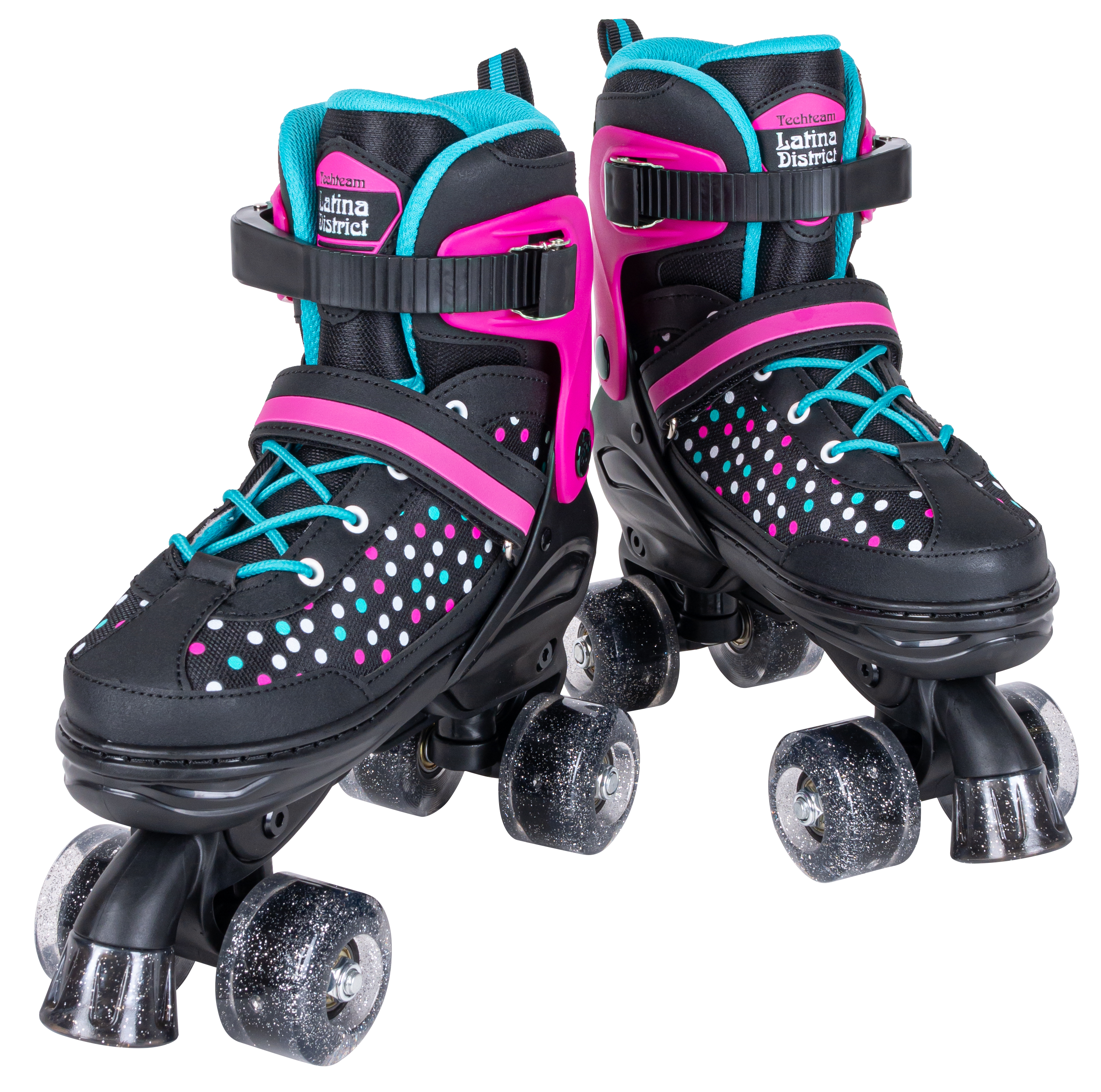 Коньки для танцев КВАДЫ Latina District черный/розовый  S р.30-33