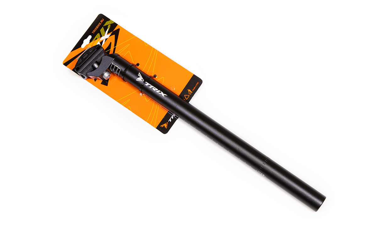 Подседельный штырь TRIX, алюминиевый, с замком на 1 болт,  31.6 мм, длина 400 мм, черный