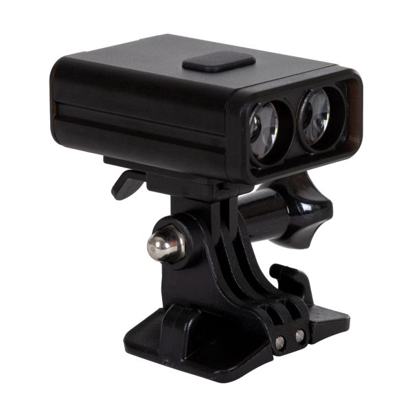 Фонарь передний (задний) STG BC-FL1685 с креплением на шлем, 200 lm, 800 mAh, USB, черный