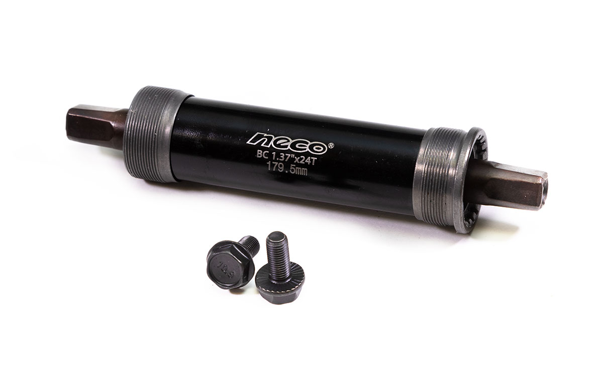 Каретка-картридж NECO, стальная, под стакан 120мм (Fat Bike ), квадратный вал, 179,5мм х1,37х24, чер