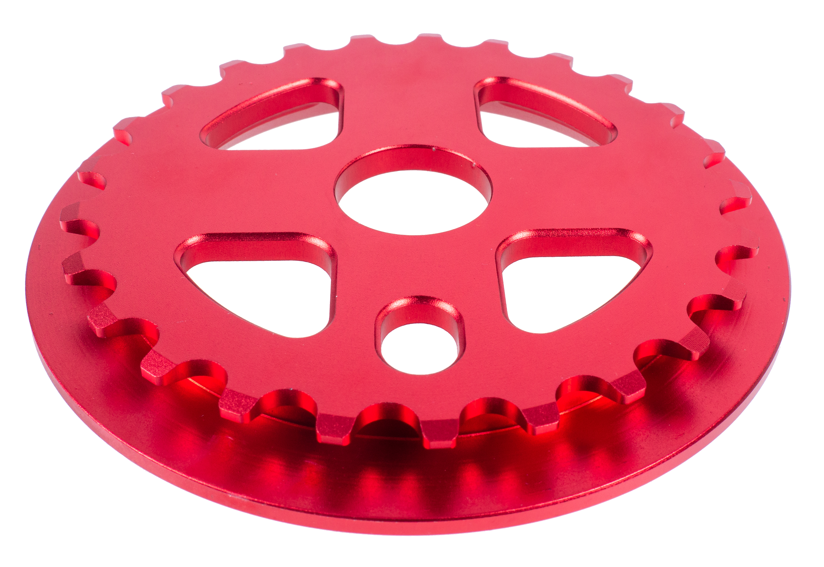 Звезда передняя для БМХ с гардом 25T алюм, Крест красная KL -C304, red