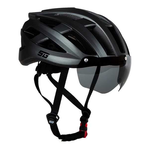 Шлем STG TS-33 с визором и фонарем, L (58-61 см), серый