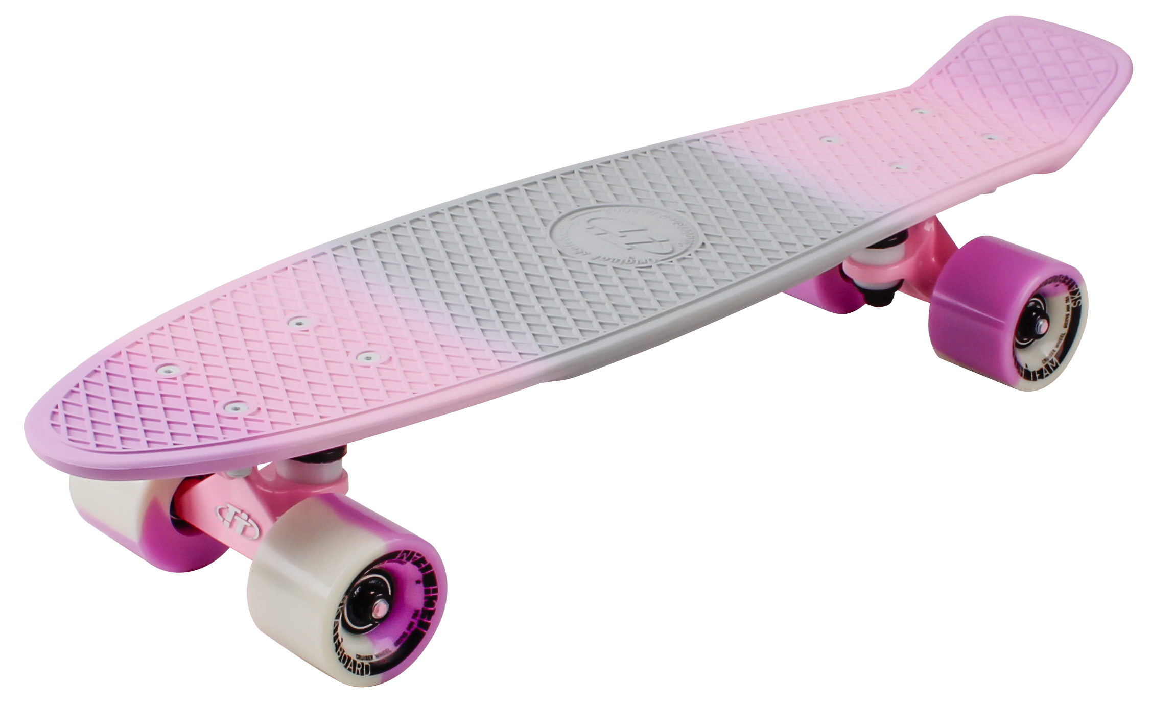 Скейтборд пластиковый Multicolor 22 pink/white1/4 TSL-401MP