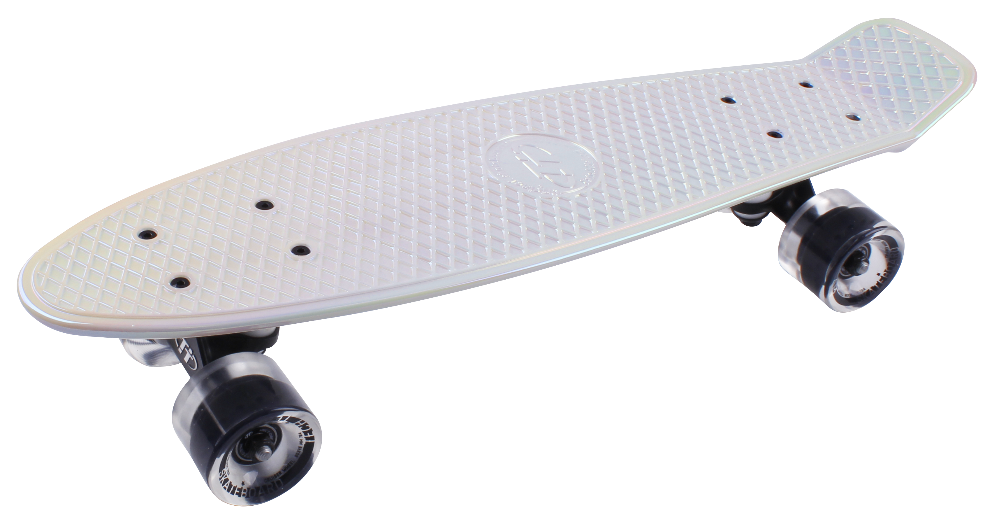Скейтборд пластиковый Metallic 22 white 1/4