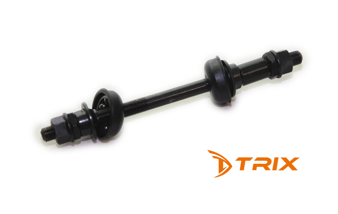 Ось задней втулки SF-AX03(R) под гайку, 3/8 x 175мм, с гайками, конусами, подшипниками и чашками, че