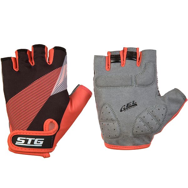 Перчатки STG мод.912 с защитной прокладкой,застежка на липучке,размер ХЛ,черн/красный
