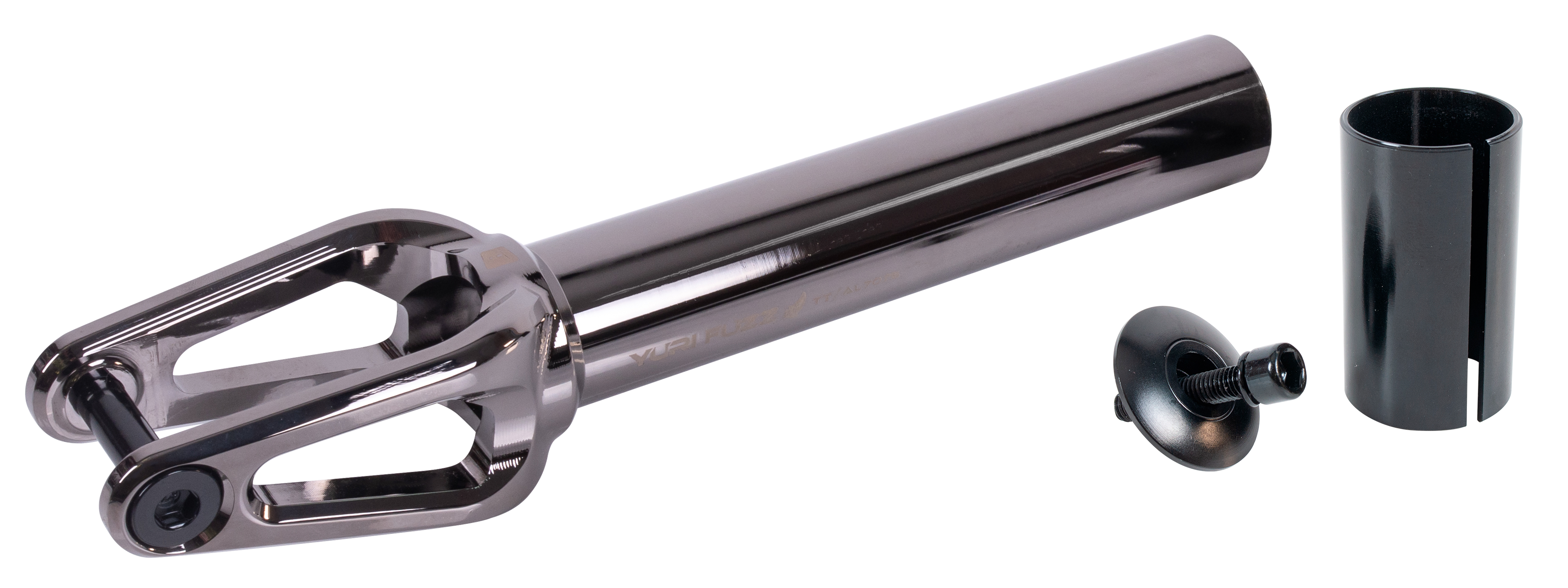 Вилка для X-Treme самоката, Yuri Fuzz, AL 7075 (SCS/HIC 24x110мм колеса) Neo Black