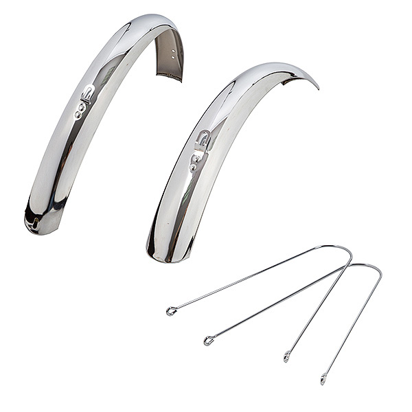 Крылья, переднее и заднее, для складных велосипедов , колесо 20, хром