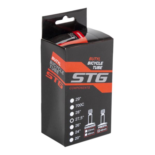 Камера велосипедная STG, бутил ,27,5Х1,75/1,95 ,велониппель 48мм (упак. коробка)