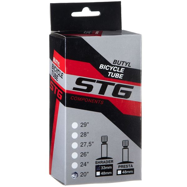 Камера велосипедная STG, бутил,20Х1,75/1,95 ,автониппель 33мм (упак. коробка)