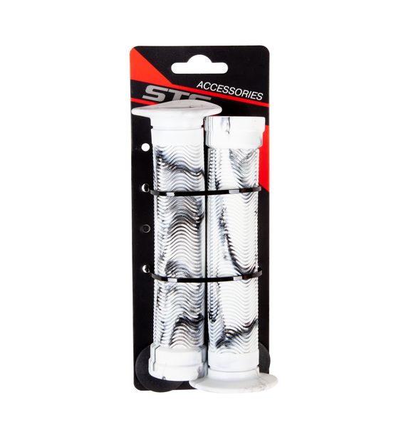 Грипсы 150мм черн/белые