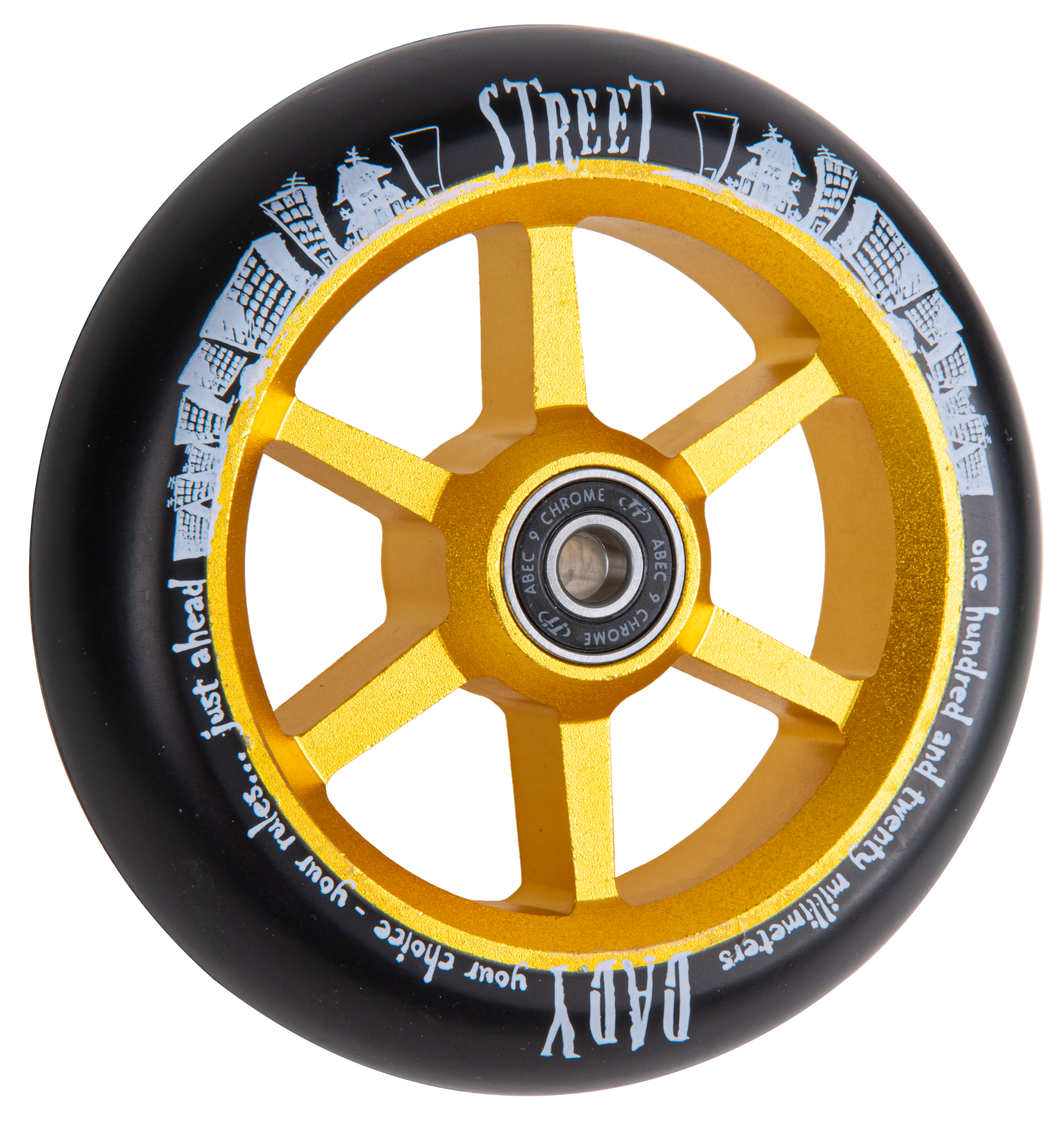 Колесо для самоката X-Treme 12030мм 6STStreet Dady, gold
