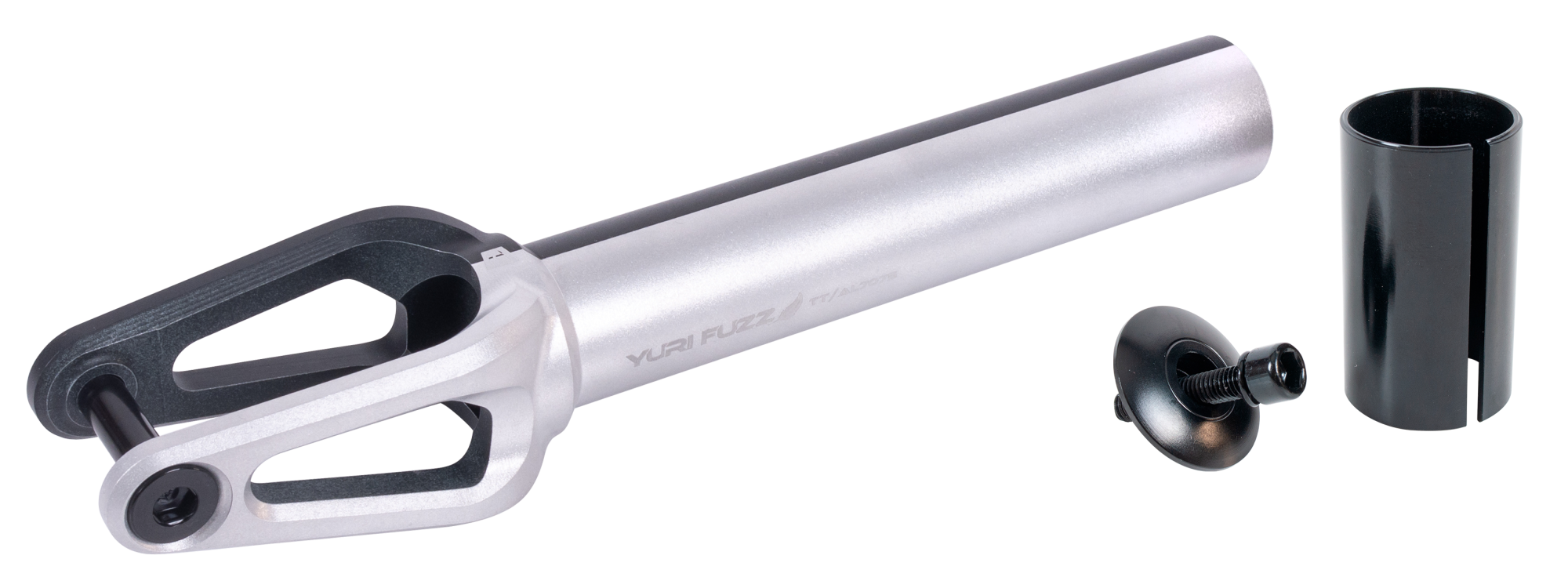 Вилка для X-Treme самоката, Yuri Fuzz, AL 7075 (SCS/HIC 24x110мм колеса) Black\grey