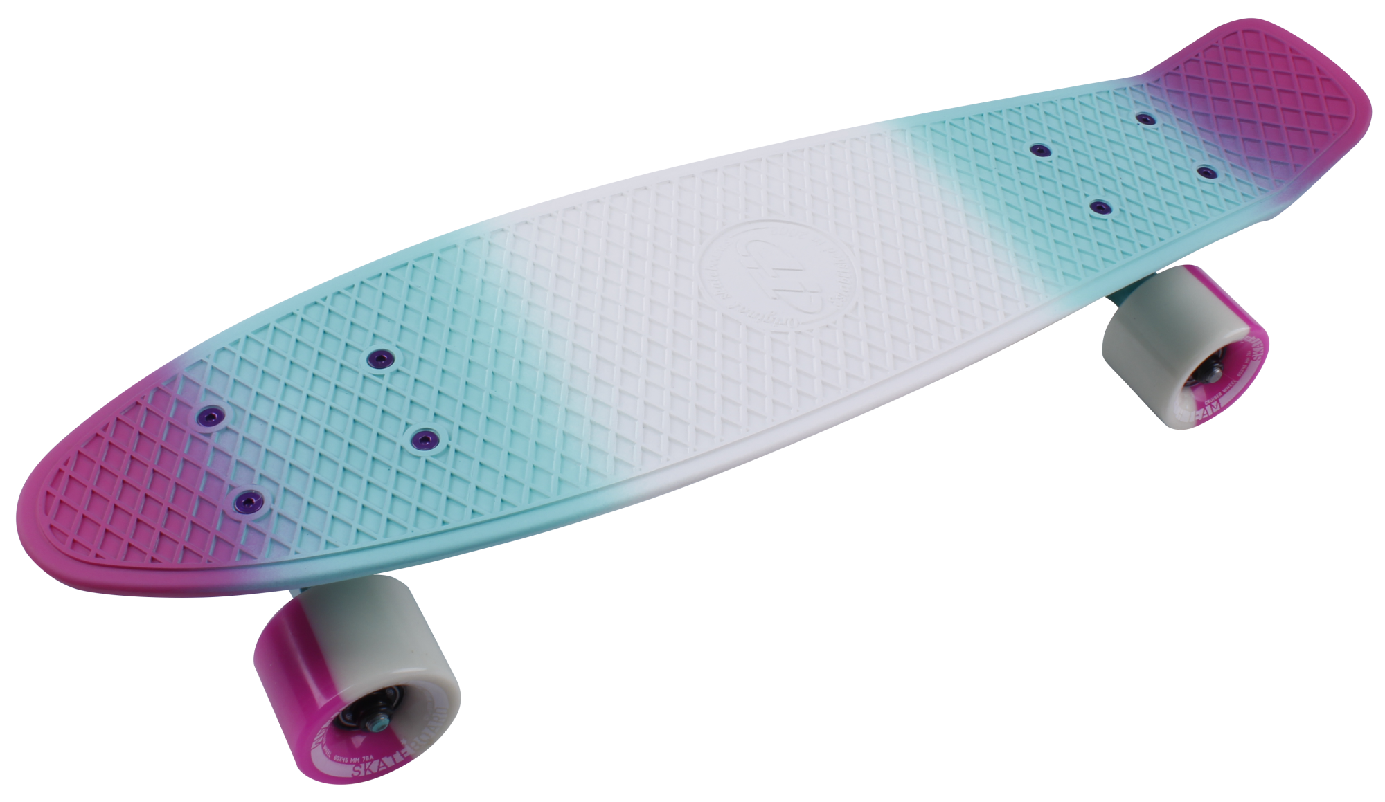 Скейтборд пластиковый Multicolor 22 pink/sea blue 1/4 TSL-401MP