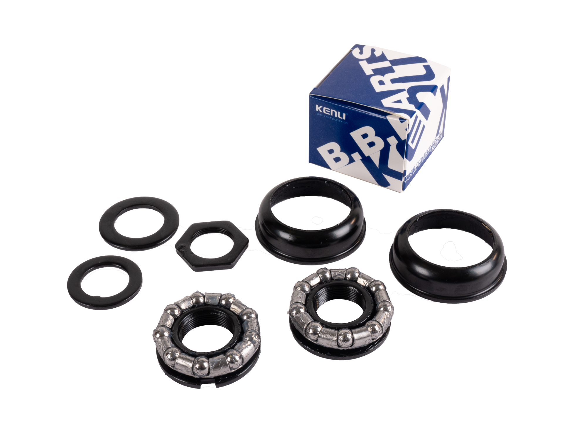 Каретка KL-B515 9 дет., резьба 24T L/R, с сепараторными подшипниками 5/16x9, сталь, цвет черный, KL-