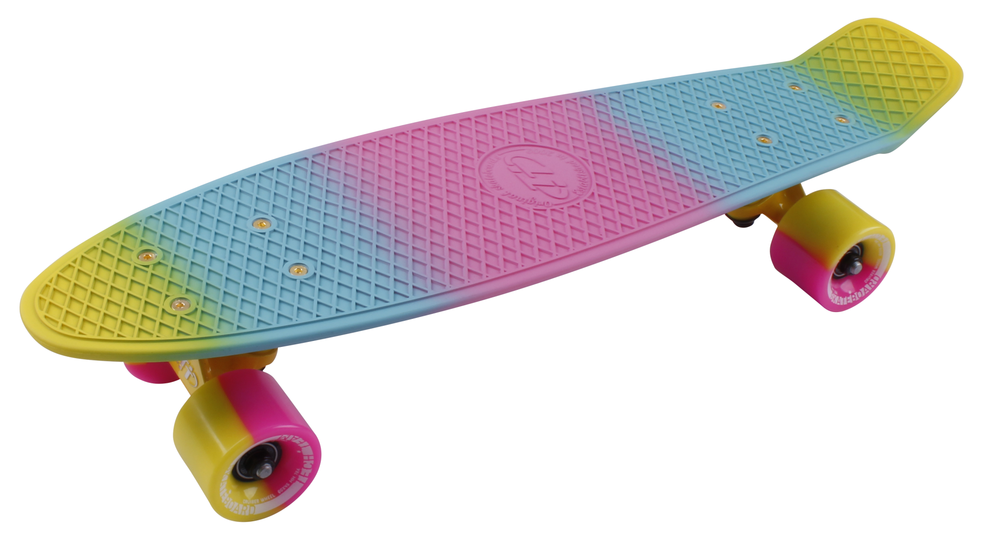 Скейтборд пластиковый Multicolor 22 pink/yellow 1/4 TSL-401MP