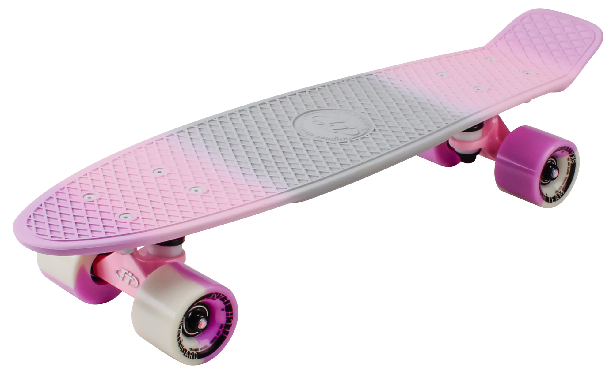 Скейтборд пластиковый Multicolor 22 pink/white1/4 TSL-401MP