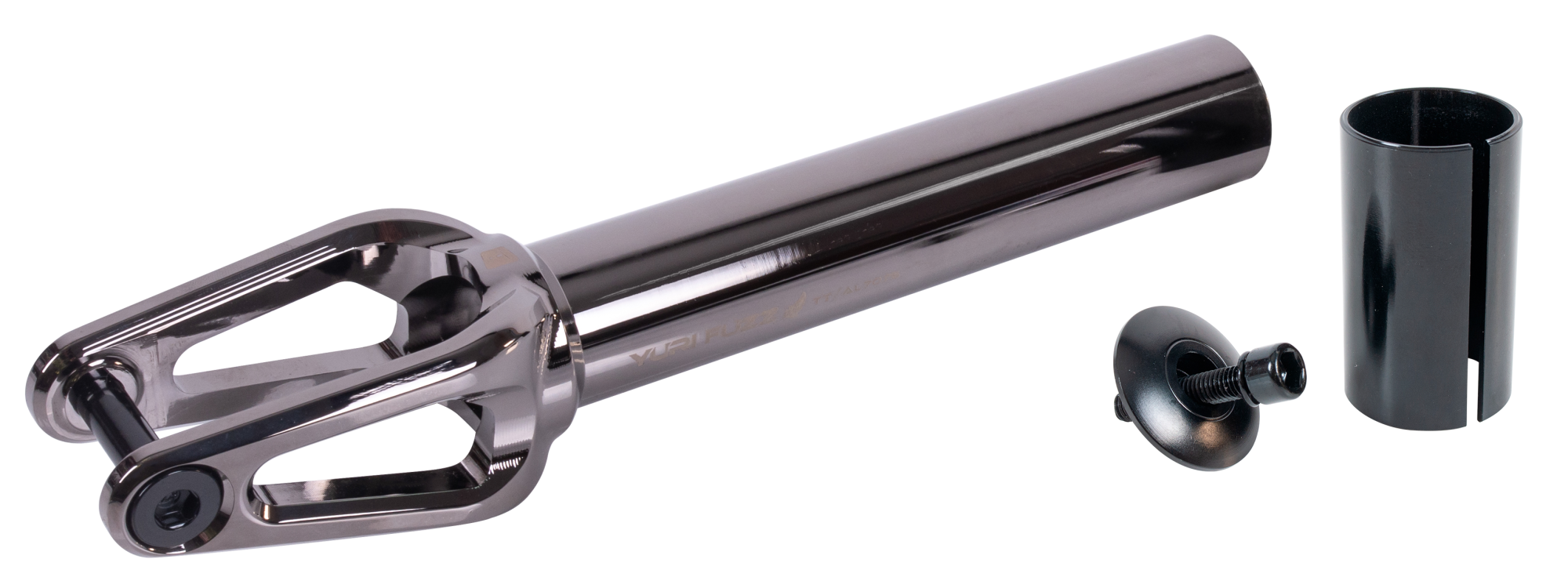 Вилка для X-Treme самоката, Yuri Fuzz, AL 7075 (SCS/HIC 24x110мм колеса) Neo Black